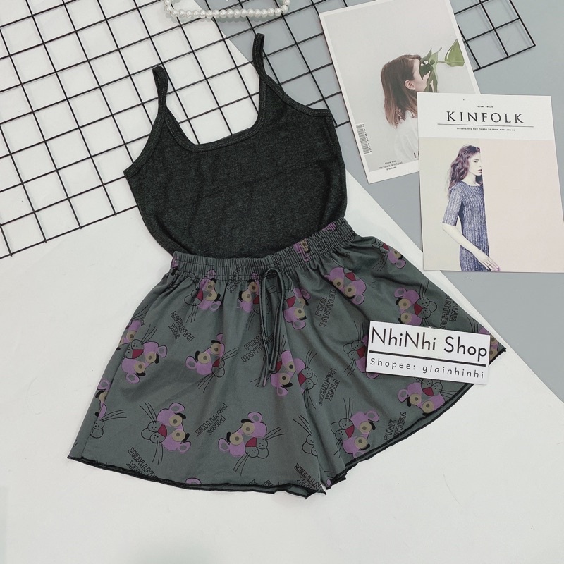 Sét đồ ngủ hai dây họa tiết sexxy co giãn, Bộ ngủ 2 dây mát lạnh BN0082 - NhiNhi Shop | BigBuy360 - bigbuy360.vn