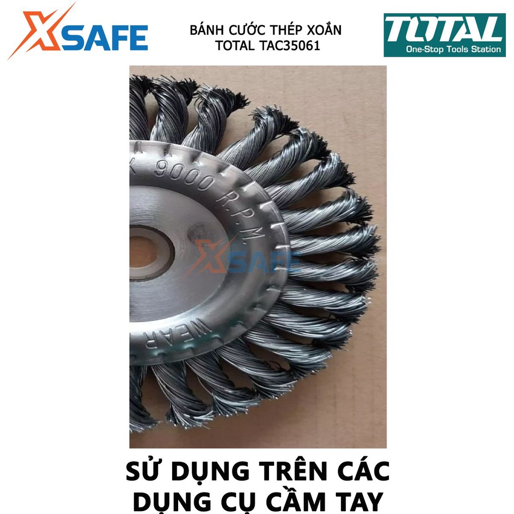 Bánh cước TOTAL TAC36051 chén cước đánh bóng sợi đồng Đường kính 125mm, Kích thước dây 0.35mm đánh rỉ các vật dụng
