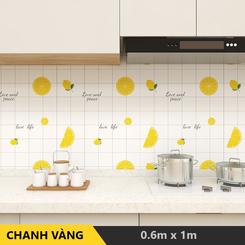 Giấy dán bếp chống dầu mỡ cách nhiệt, decal dán bếp trang trí COLLEN LIFE