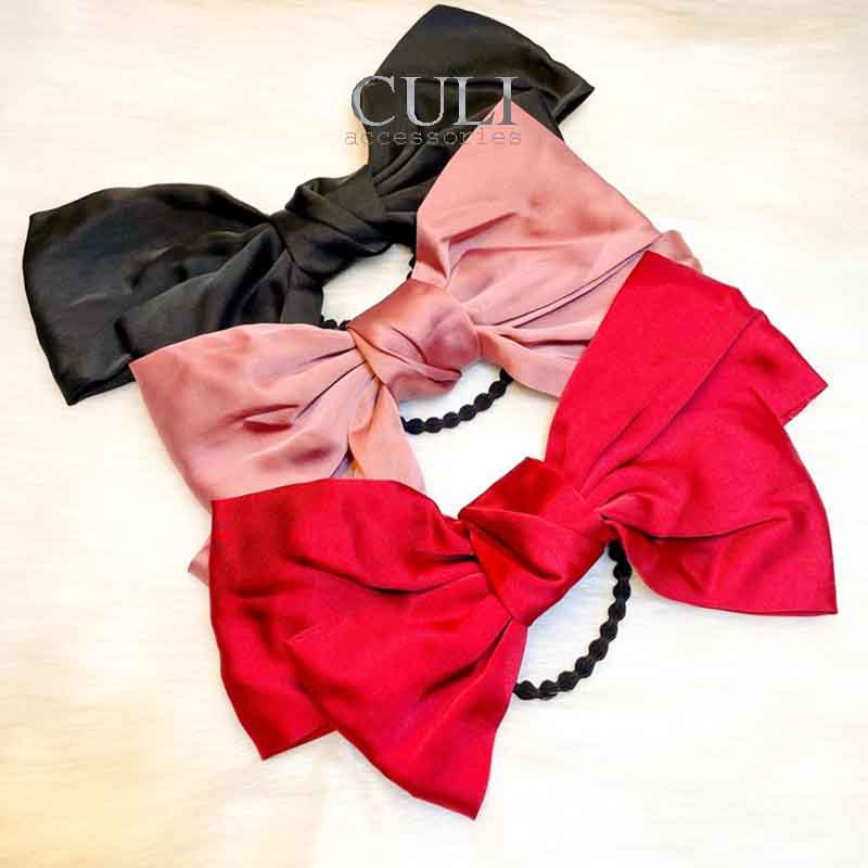 Dây cột tóc đính nơ bản to -  hot trend phong cách Hàn Quốc, bánh bèo cho nữ