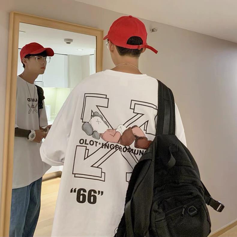 Áo thun Off - White,áo phông cổ tromg tay lỡ XO 66 chất mát mịn