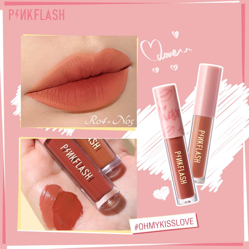 PINKFLASH Lipstick Set Moisturizing Long Lasting Soft Matte 2 Pieces 60g