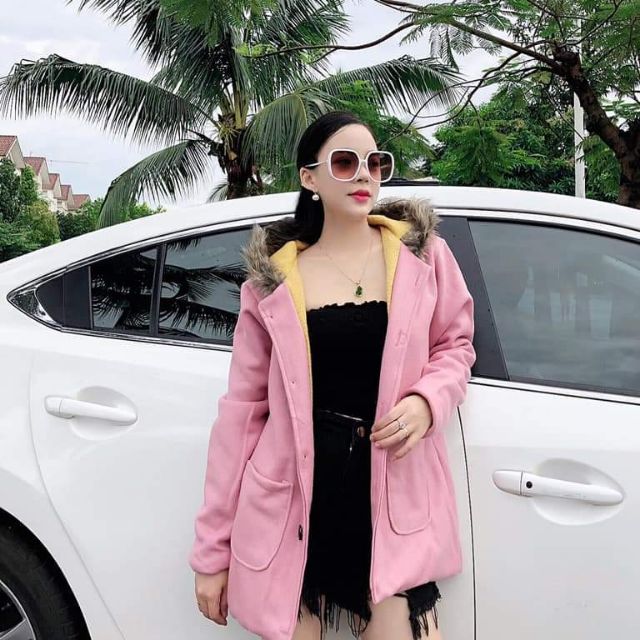 Áo dạ ép mũ lông