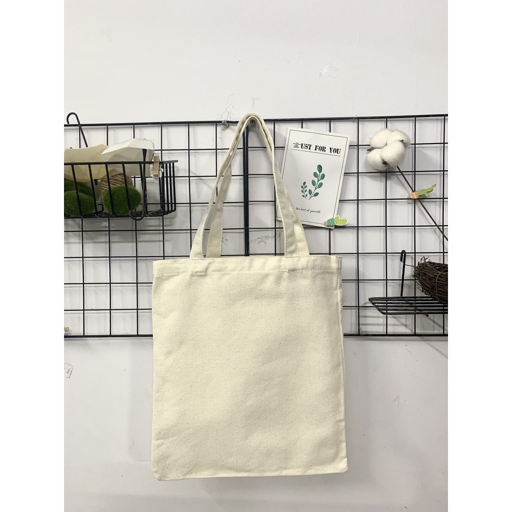 Túi vải tote nữ Canvas trơn trắng GADY - GDTT04 - dùng vẽ, thêu, in, túi đựng