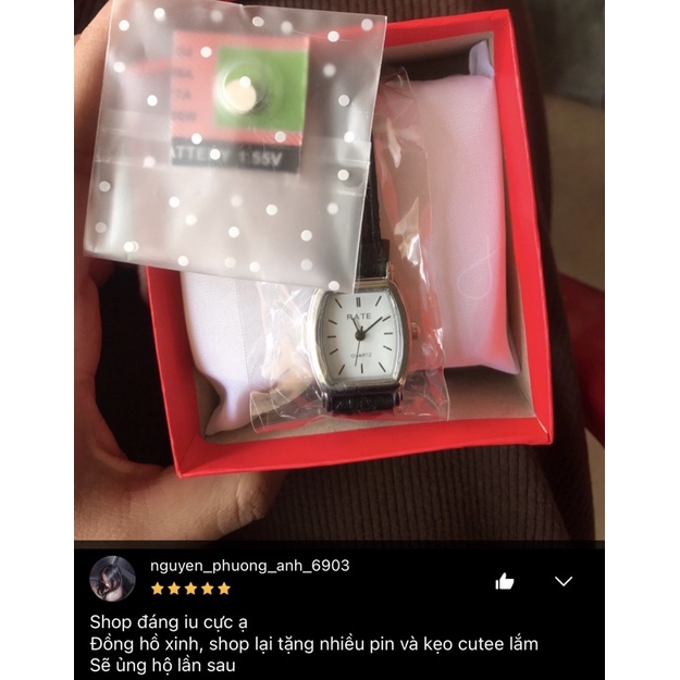 Đồng hồ thời trang nữ mặt ovan cực đẹp, dây da mềm đeo êm tay DH01 LOUSMORE