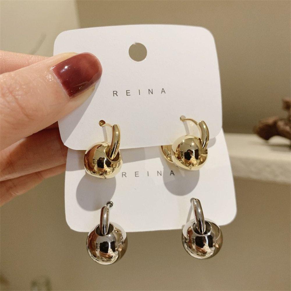 Khuyên Tai Hình Cầu Đơn Giản Phong Cách Hàn Quốc Cho Nữ