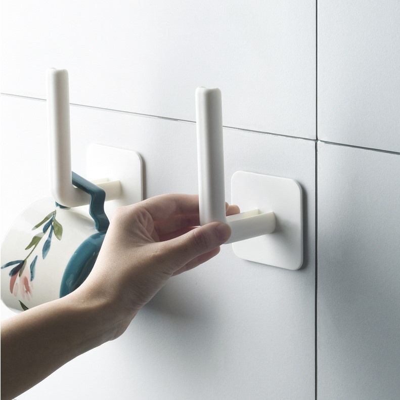 Giá Đỡ Nắp Nồi Gắn Tường Có Móc Treo Khăn Tiện Dụng Cho Nhà Bếp/ Phòng Tắm