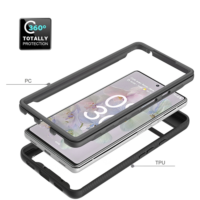 Ốp Điện Thoại Trong Suốt Chống Sốc Bảo Vệ 360 Độ 2 Trong 1 Cho Google Pixel 7 Pro 6A 6 Pro 5 5A 4A 5G