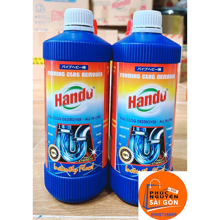 Bộ 2 chai nước thông cống Hando 1000ml tránh tắc nghẽn