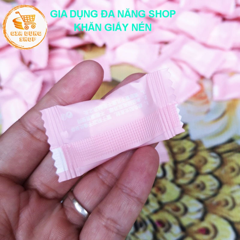 Khăn lau mặt, khăn giấy nén hình viên kẹo tiện dụng đa năng