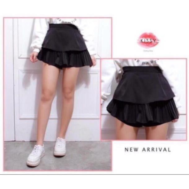 CHÂN VÁY NỮ 2 TẦNG DẬP LY CHÂN VÁY NỮ XẾP LY đen trắng hồng 537 | BigBuy360 - bigbuy360.vn