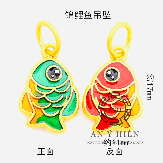 Charm Khóa cá chép xanh #C106 ( An Ý Hiên)