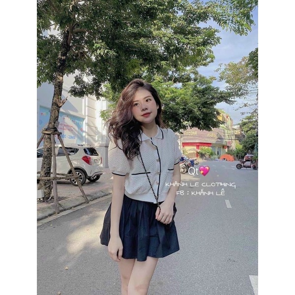 ÁO LEN VIỀN ĐEN CỔ ĐỨC MS11562