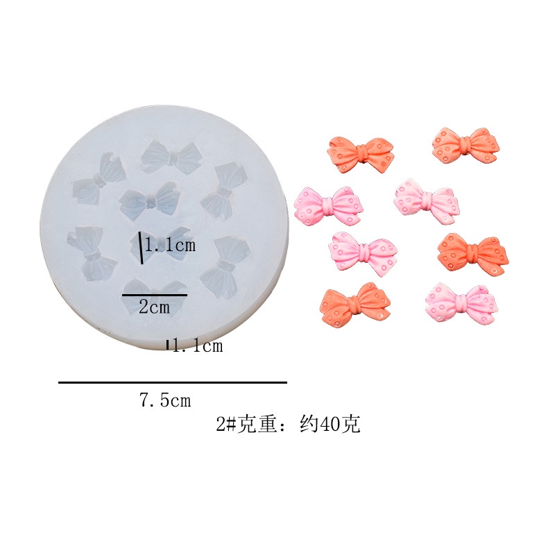 Khuôn Silicone Nhấn Bánh Hình Nơ Trang Trí