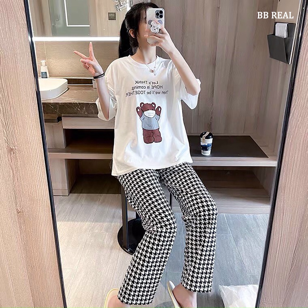 Đồ Bộ Mặc ở Nhà Bộ Đồ Ngủ Nữ Quần Dài Pijama Thun Lạnh Đẹp [CODE 45-48] Freesize Từ 45-55Kg - BB REAL | BigBuy360 - bigbuy360.vn