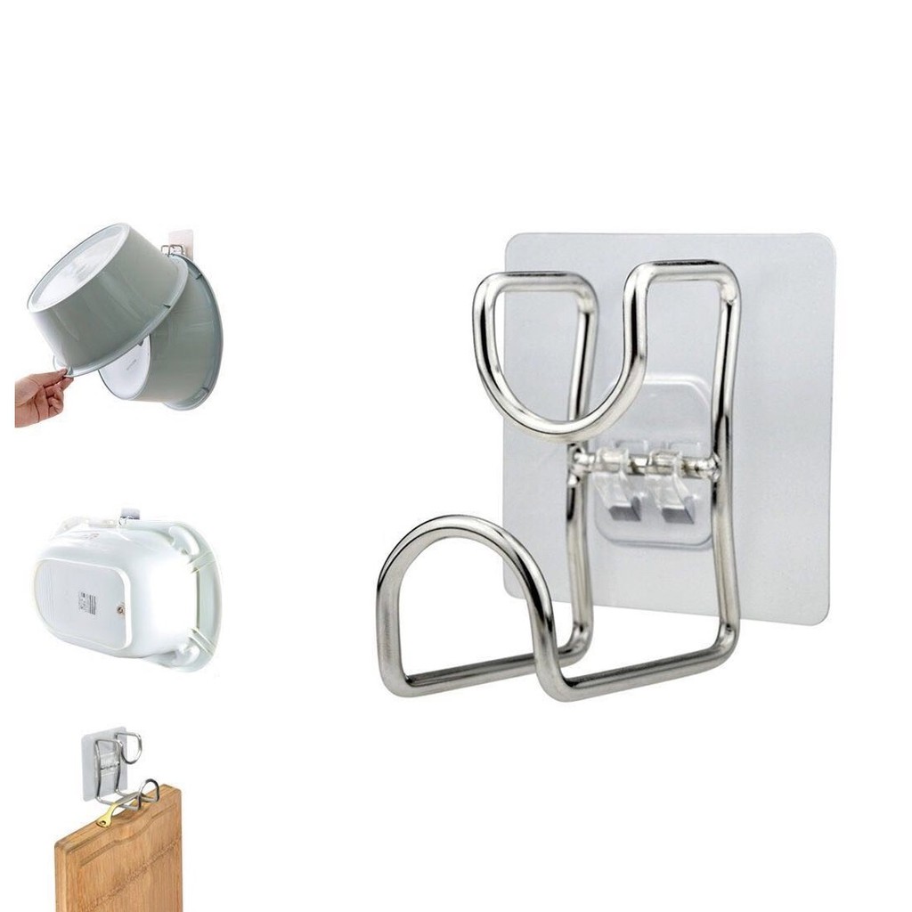 Móc Treo Chậu Dán Tường, Móc Inox Dán Tường, Móc Treo Đồ Nhà Tắm, Treo Thau, Chậu Giặt, Không Khoan Tường,  Kingler 2013