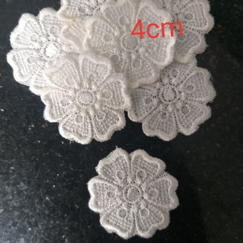Hoa thêu trang trí thủ công  ,size 1.7 cm  đến 7cm.