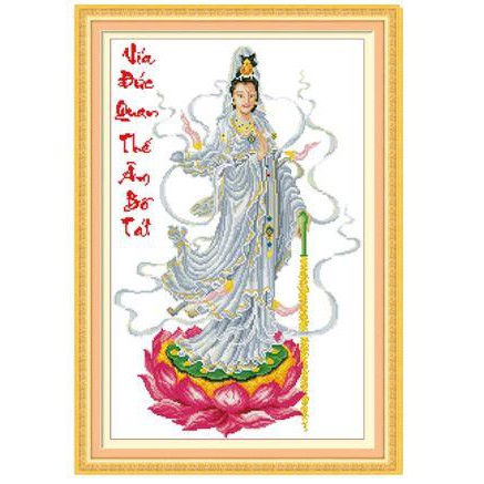 Tranh thêu chữ thập Quan Thế Âm DLH-222876