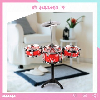 Bộ đồ chơi trống đánh cao cấp cho bé hoá thân thành rocker , mặt trống có độ bền cao, hai màu xanh, đỏ