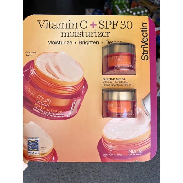 StriVectin Multi-Action Super-C SPF 30 Vitamin C Keml dưỡng ẩm & Kem chống nắng hàng ngày để làm sáng & mịn 30 ml