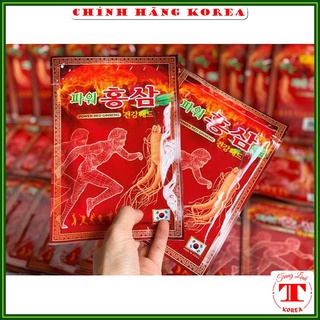 [Combo 5 gói] Cao dán hồng sâm hàn quốc chính hãng Power đỏ, gói 20 miếng - Hỗ trợ giảm đau lưng, đau vai gáy, căng cơ
