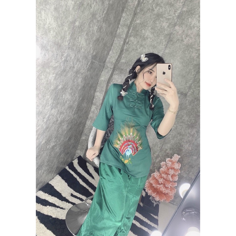 Đồ Lam Đi Chùa #Bộ Lụa Công# Quần Áo Nữ
