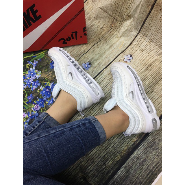 Giày Sneaker  air max 97 trắng full phát quang (tặng móc khoá) | BigBuy360 - bigbuy360.vn