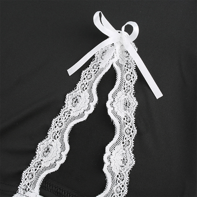 Đầm Hai Dây Cổ Chữ V Phối Ren Thiết Kế Xẻ Tà Phong Cách Hàn Quốc | BigBuy360 - bigbuy360.vn