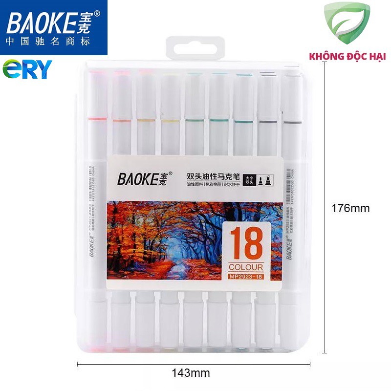 [Ship hỏa tốc] Art Marker - Hộp bút lông màu hai đầu Baoke | MP2923 ByLy Store