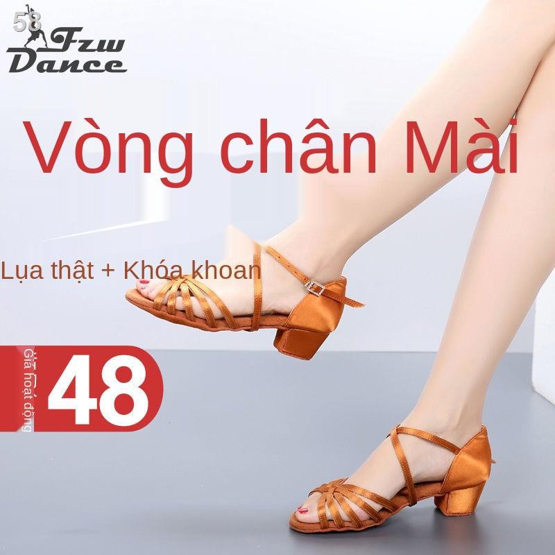 Giày khiêu vũ Latin chuyên nghiệp, vũ, nữ trẻ em, cao gót đế mềm cho bé gái mới bắt đầu mùa hèK