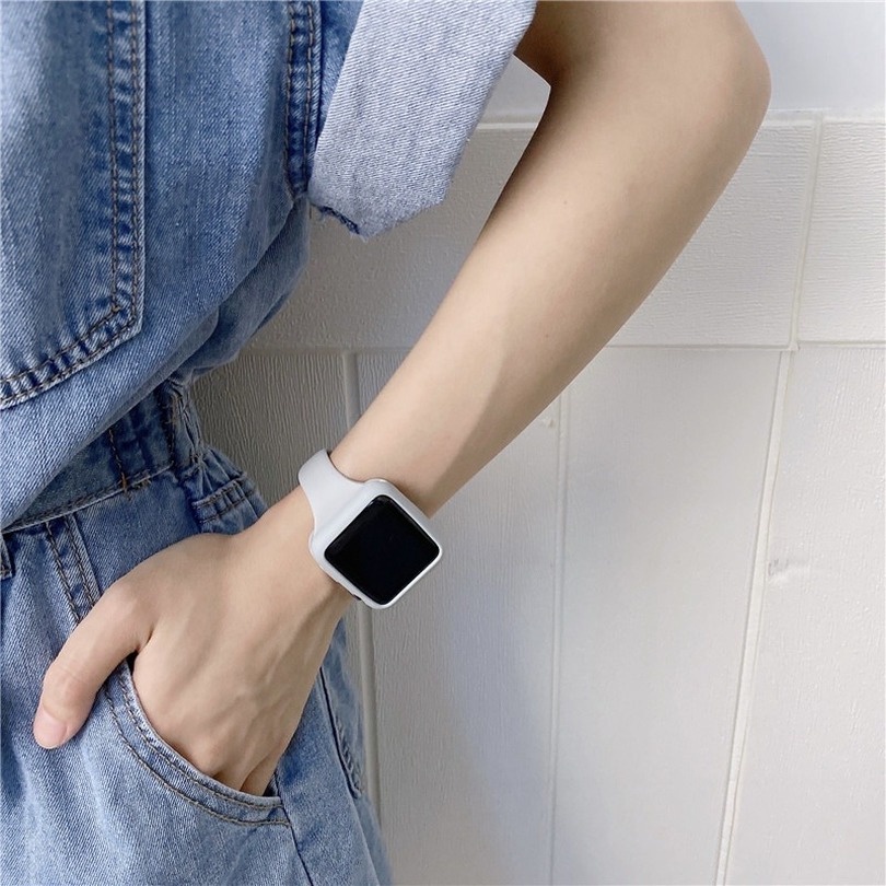 Dây silicone Trong Suốt Đeo Đồng Hồ Thông Minh Apple Watch 7 6 SE 5 4 3 2 1 40mm 44mm 42MM 41MM 45MM