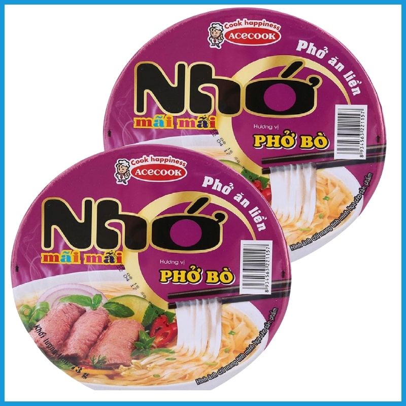 Nhớ Mãi Mãi Hương Vị Phở Bò thùng 12 tô x73g MNPB01