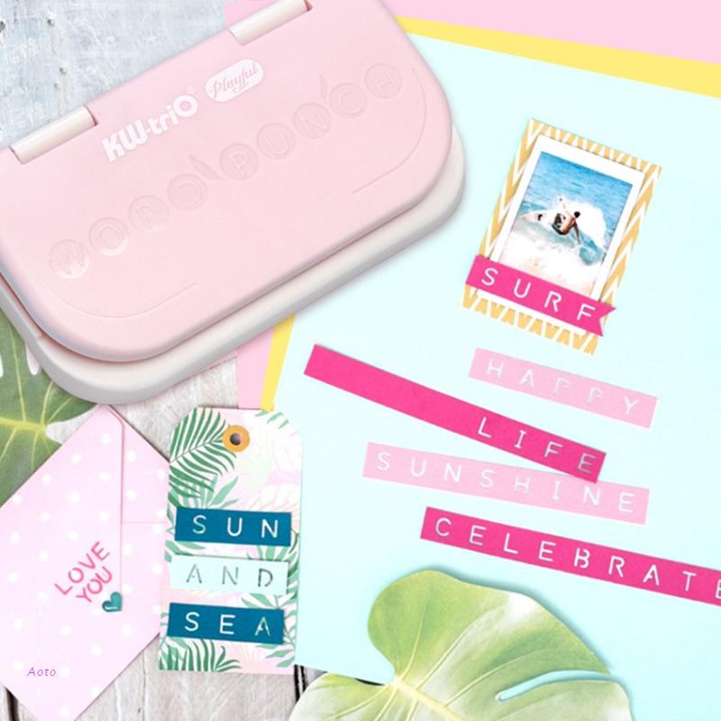 Máy bấm giấy đục lỗ dập nổi hình 26 chữ cái tiếng anh tiện dụng