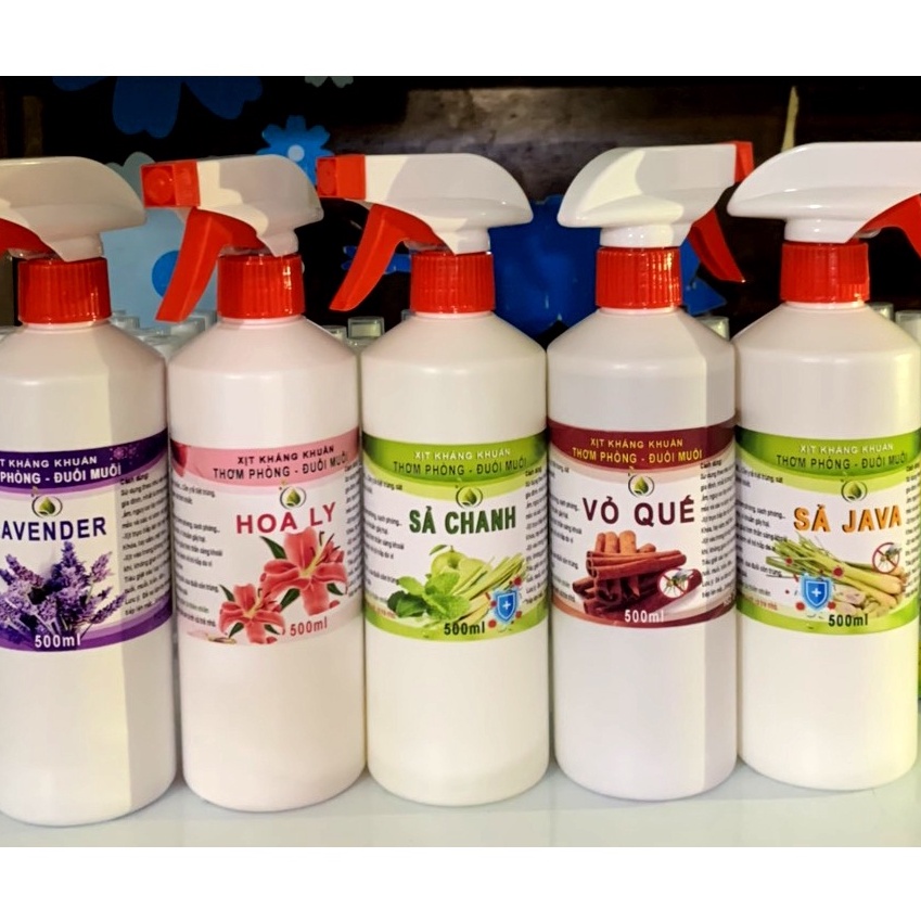 Xịt kháng khuẩn ,thơm phòng ,đuổi muỗi : SẢ CHANH - QUẾ - BẠC HÀ- TRÀM