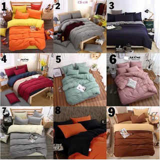 set chăn ga gối poly cotton phối màu trơn(chat chọn mẫu) (shop còn nhiều mẫu chưa đăng hết ibox shop tư vấn)