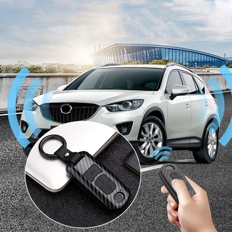 Vỏ bọc chìa khóa bằng sợi carbon điều khiển từ xa cho Mazda 3 5 6 CX5 CX3 CX7 CX9 MX5 loa bluetooth