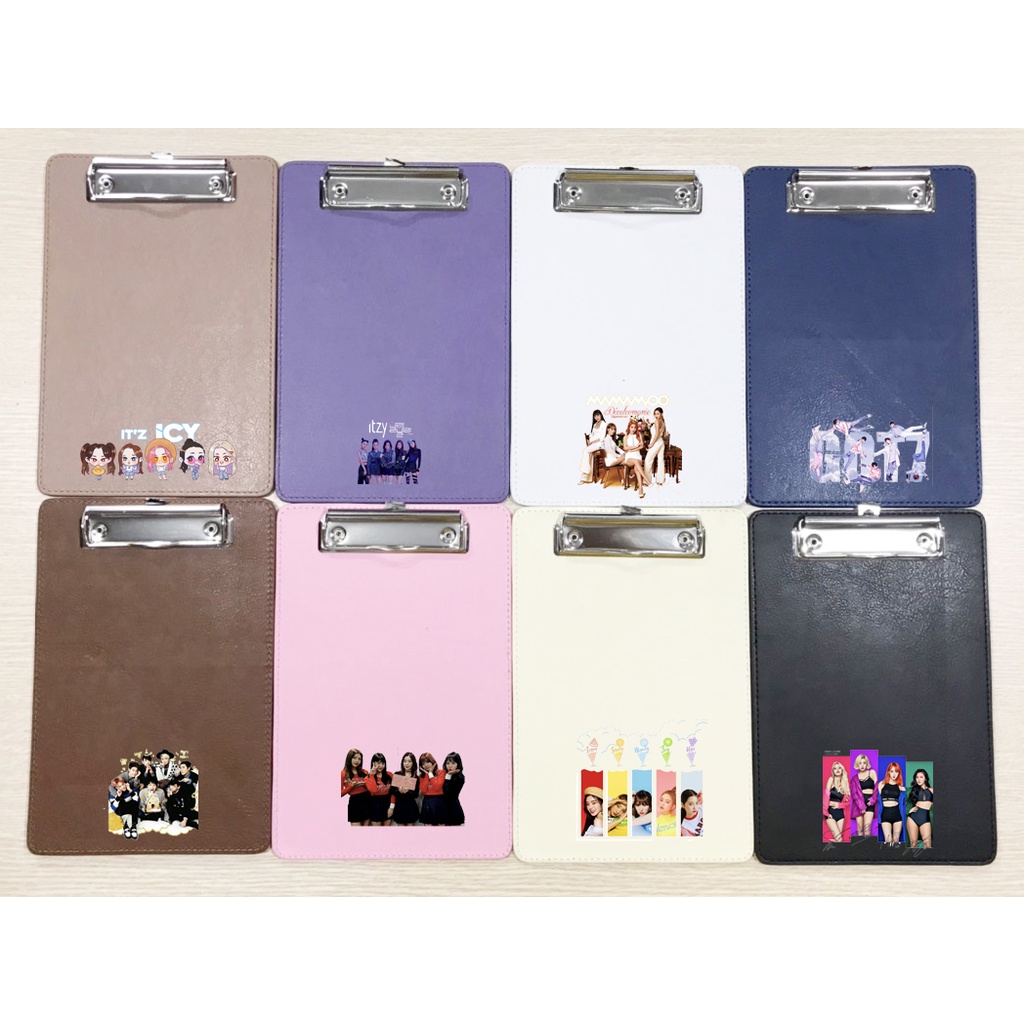 kẹp tài liệu got7 red velvet mamamoo itzy KTLD39 dễ thương cute da pu 23*15cm hoạt hình trình kí