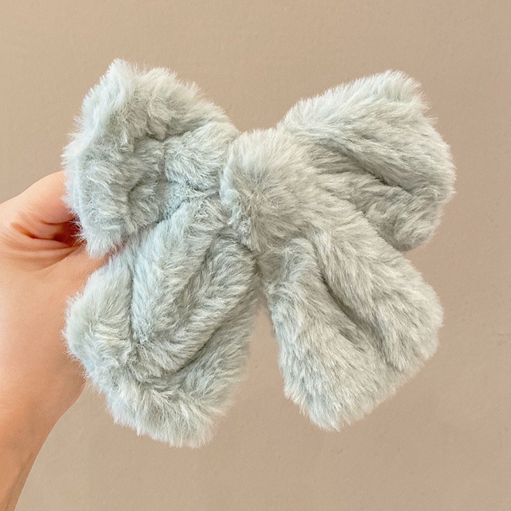 Kẹp Tóc Hình Nơ Bằng Lông Nhung Dễ Thương Xinh Xắn Cho Bé Gái