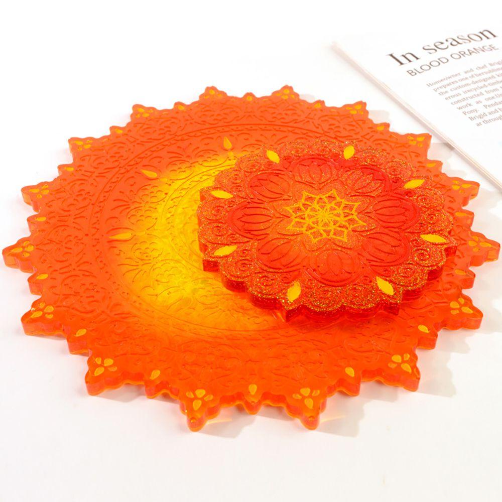 Khuôn Làm Đế Lót Ly Hình Tròn Họa Tiết Mandala Độc Đáo Tiện Dụng