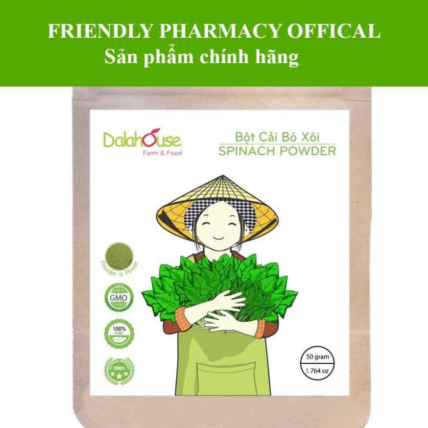 BỘT CẢI BÓ XÔI DALAHOUSE - Giúp làm đồ uống, đồ tráng miệng, bổ sung nhiều vitamin (150g túi)
