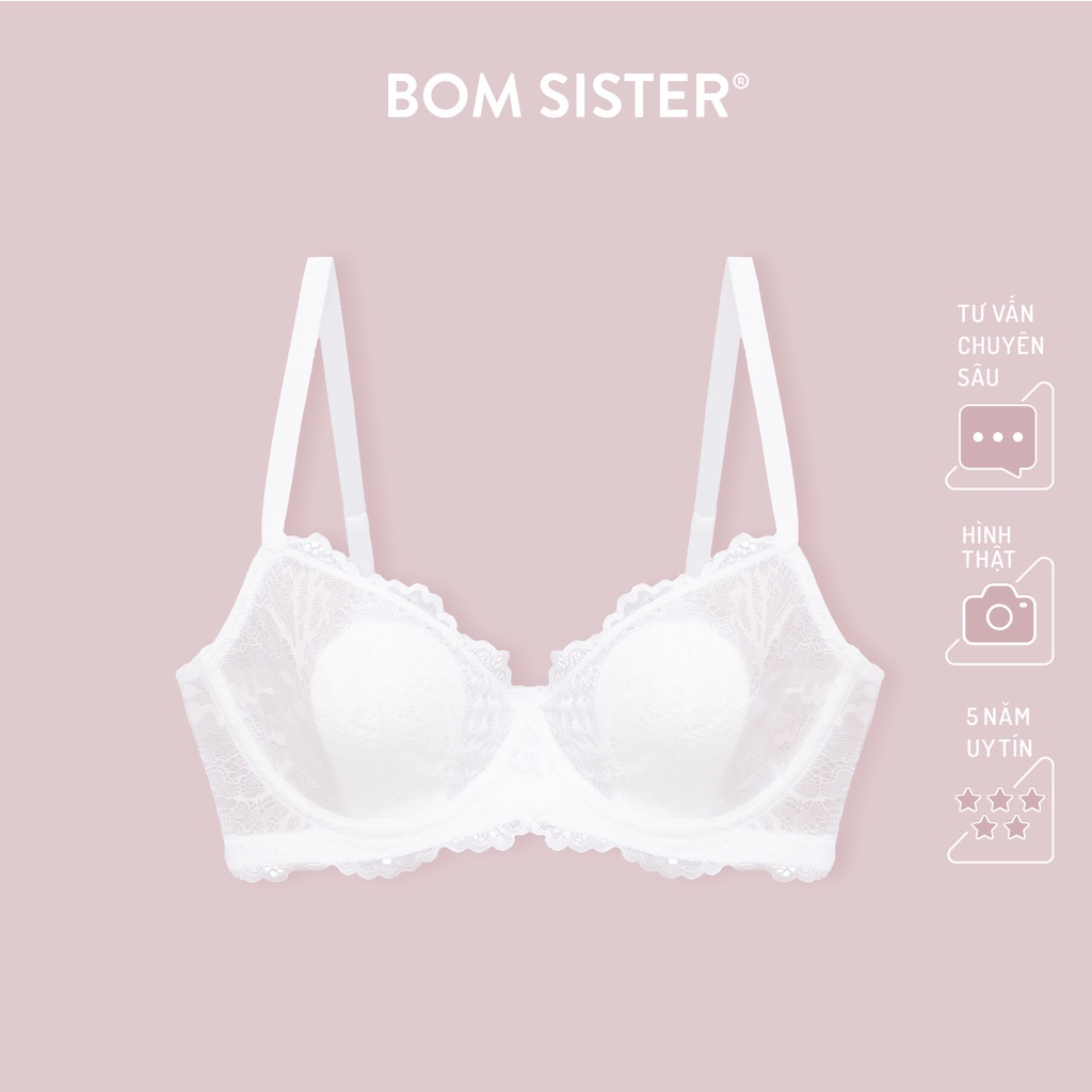 Áo lót không mút có gọng ren hoa nâng ngực tự nhiên BOM SISTER AB8080 - Hàng mới về