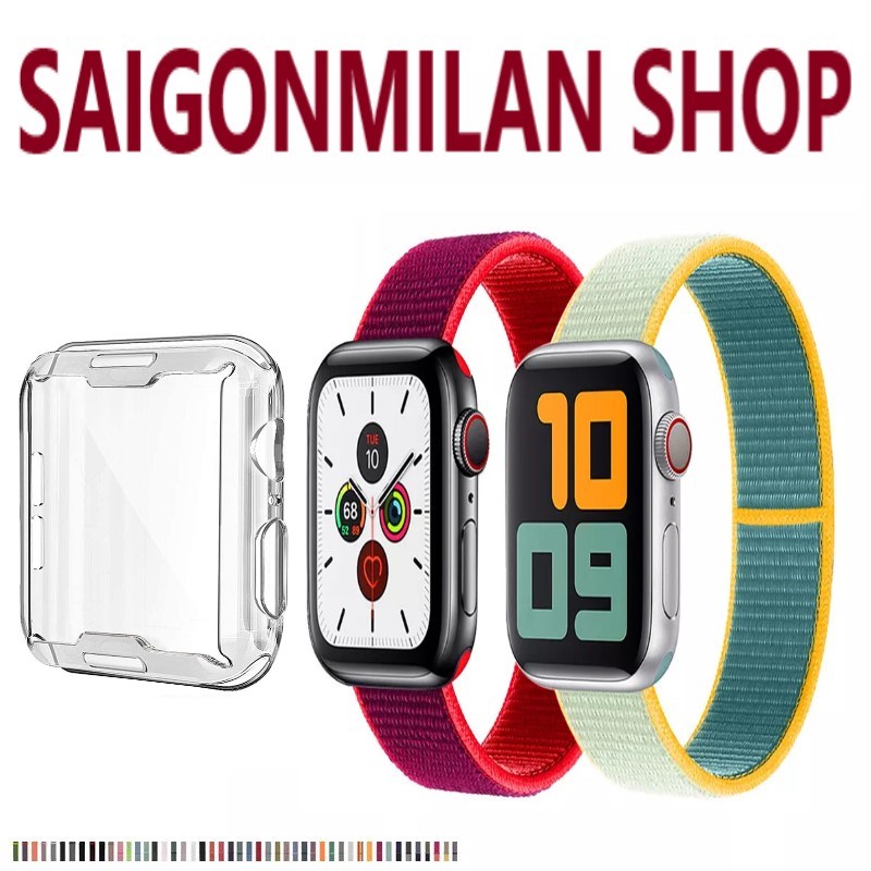 Ốp Dẻo Bảo Vệ Màn Hình Cho Đồng Hồ Thông Minh Apple Watch VS Dây Nylon Series 7/6/5/SE/4/3/2/1 Size 38-40-41-42-44-45mm