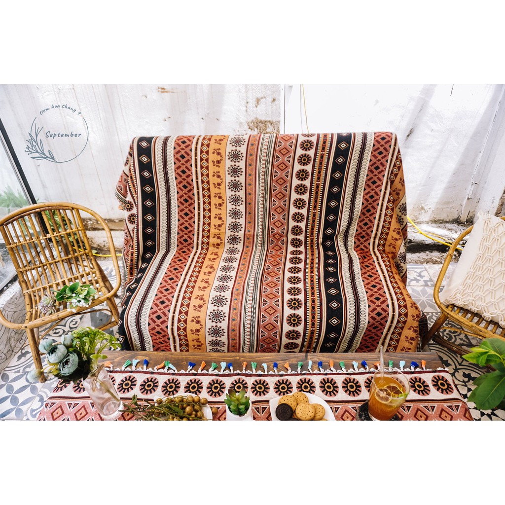 ♥️FREESHIP♥️Thảm Thổ Cẩm Phong Cách Bohemian Trang Trí Phòng vintage