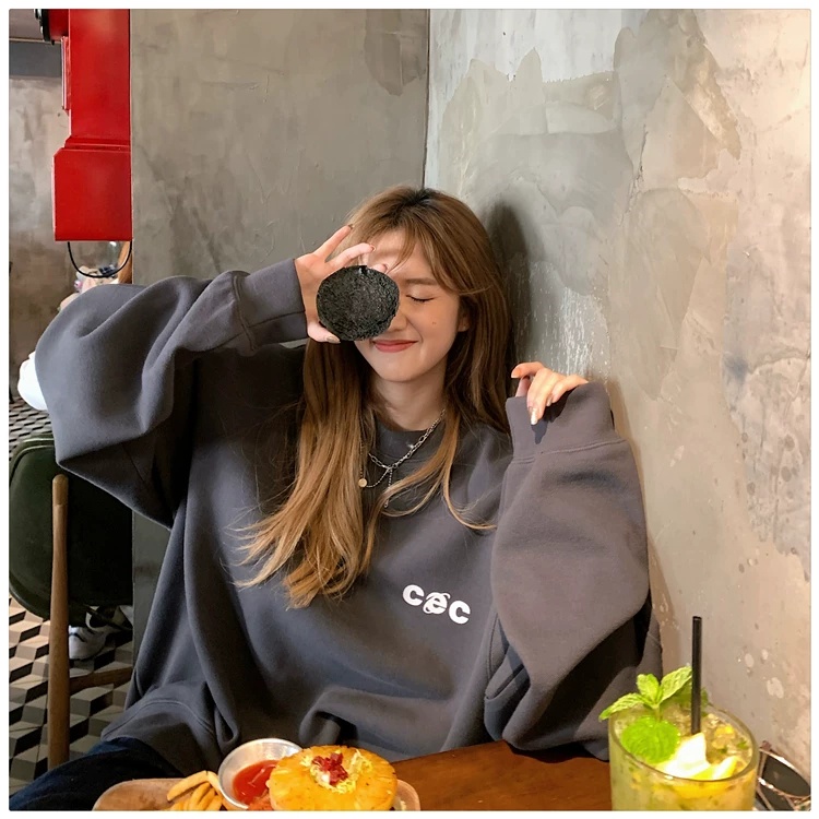 Áo hoodie nỉ CEC Unisex Hàn Quốc Áo Sweater form rộng tay bồng cá tính - GEN_ZOO