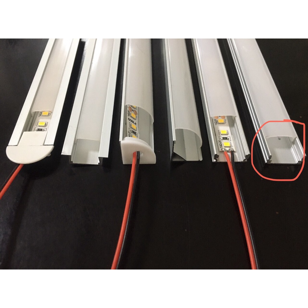 Đèn Led Lắp Tủ Trưng Bày Loại Thanh Nhôm U16-7mm Đã Gồm Led 16w/m Điện 12V Cần Dùng Bộ Đổi Nguồn 12v. BH 1 năm