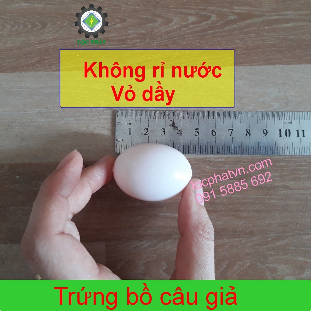 Trứng bồ câu giả, trứng nước, màu hồng phấn, vỏ nhựa dầy TRN-HP1