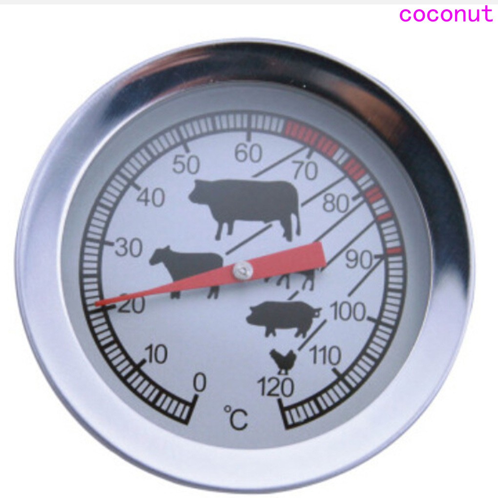Nhiệt kế đo thịt BBQ nhanh chóng phạm vi 0-120℃ bằng kim loại tiện lợi