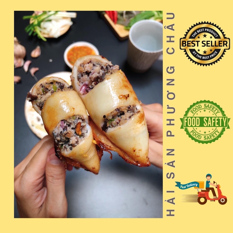 Mực ống nhồi thịt Phan Thiết tươi ngon 500g