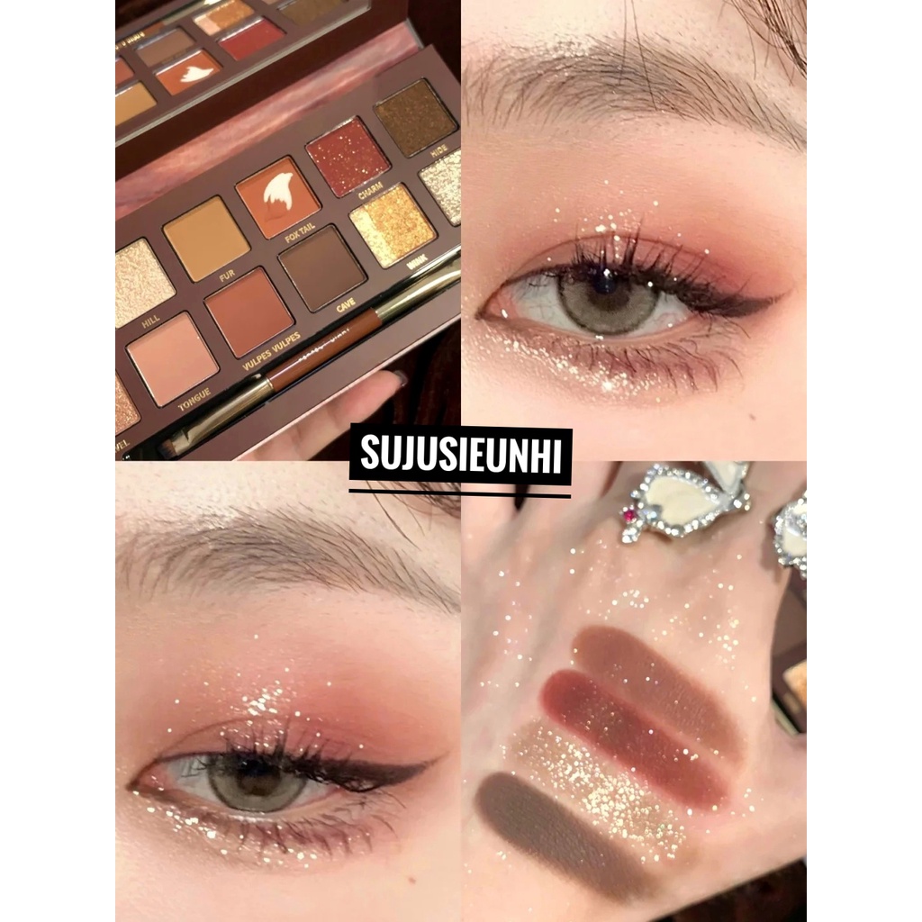 CÓ VIDEO (Kèm cọ) Bảng phấn mắt makeup hồ ly đỏ Perfect Diary 12 màu