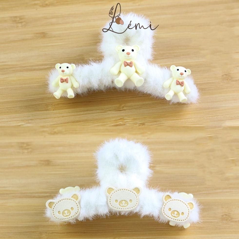 Kẹp tóc càng cua lông mềm nhiều hình ngộ nghĩnh dễ thương cute hạt me thời trang Hàn Quốc, June accessories